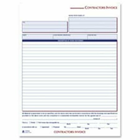 ADAMS BUSINESS FORMS Contractors Invoice- 3-Part- Crbnls- 8-.38in.x11-.44in.- 50St-BK- WE AD463102